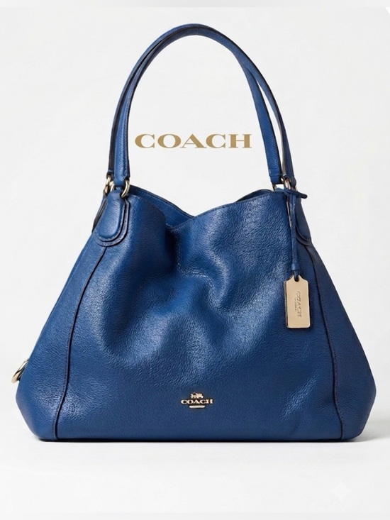 Coach Handbags - COACH Edie 31 Cobalt Blue Pebbled Leather Shoulder Bag